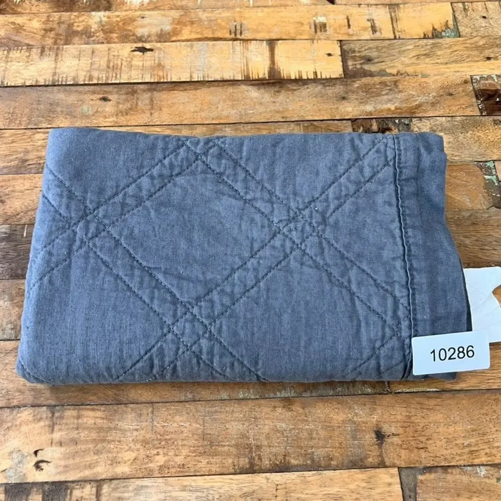 Threshold Gray Cotton Linen Blend Quilted Standard Pillow Shams Set Of 2